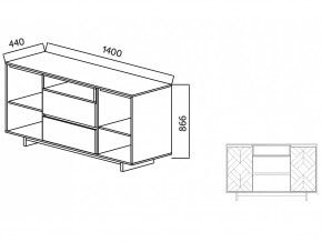 Комодино Moderno-1400 Ф2 в Катав-Ивановске - katav-ivanovsk.mebel74.com | фото 4