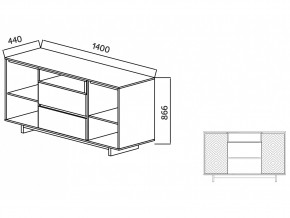 Комодино Moderno-1400 Ф4 в Катав-Ивановске - katav-ivanovsk.mebel74.com | фото 4