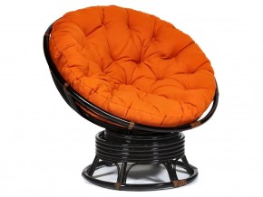 Кресло-качалка Papasan w 23/01 B с подушкой Antique brown, ткань Оранжевый в Катав-Ивановске - katav-ivanovsk.mebel74.com | фото