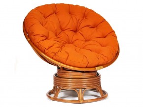 Кресло-качалка Papasan w 23/01 B с подушкой Cognac, ткань Оранжевый в Катав-Ивановске - katav-ivanovsk.mebel74.com | фото