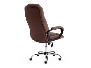 Кресло офисное Bergamo хром флок коричневый в Катав-Ивановске - katav-ivanovsk.mebel74.com | фото 3
