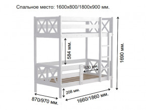 Кровать 2-х ярусная Аист-2 Классика белый 1600х800 мм в Катав-Ивановске - katav-ivanovsk.mebel74.com | фото 2