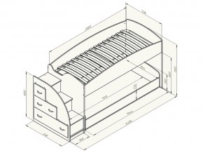 Кровать чердак Дюймовочка 4/2 Голубой в Катав-Ивановске - katav-ivanovsk.mebel74.com | фото 2