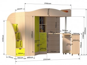 Кровать чердак Юниор 4 Белое дерево-ирис в Катав-Ивановске - katav-ivanovsk.mebel74.com | фото 3