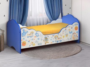 Кровать детская с бортом Малышка №3 700*1400 синяя в Катав-Ивановске - katav-ivanovsk.mebel74.com | фото