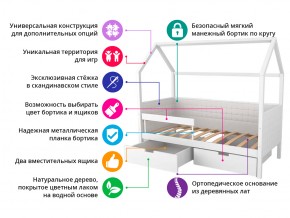 Кровать-домик мягкий Svogen с ящиками и бортиком бежевый в Катав-Ивановске - katav-ivanovsk.mebel74.com | фото 2