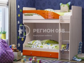 Кровать двухъярусная Бемби МДФ Апельсин металлик в Катав-Ивановске - katav-ivanovsk.mebel74.com | фото