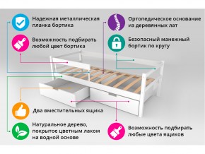 Кровать-тахта Svogen с ящиками и бортиком графит-мятный в Катав-Ивановске - katav-ivanovsk.mebel74.com | фото 4