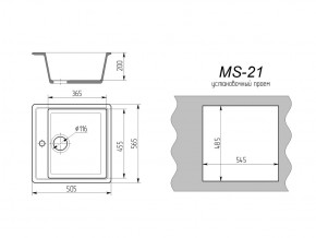 Кухонная мойка MS-21 в Катав-Ивановске - katav-ivanovsk.mebel74.com | фото 2