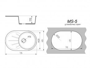 Кухонная мойка MS-5 в Катав-Ивановске - katav-ivanovsk.mebel74.com | фото 2