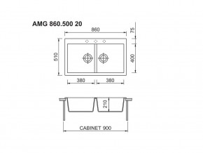 Мойка Longran Amanda AMG 860.500 20 в Катав-Ивановске - katav-ivanovsk.mebel74.com | фото 2