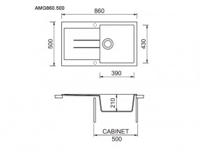 Мойка Longran Amanda AMG 860.500 в Катав-Ивановске - katav-ivanovsk.mebel74.com | фото 2