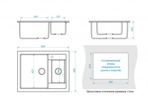 Мойка прямоугольная Санди Z19Q10 светло-серый в Катав-Ивановске - katav-ivanovsk.mebel74.com | фото 2