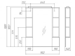 Шкаф зеркало 3D 90 Эл. Домино в Катав-Ивановске - katav-ivanovsk.mebel74.com | фото 2