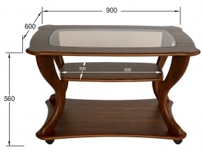 Стол журнальный Маэстро со стеклом СЖС-02 орех в Катав-Ивановске - katav-ivanovsk.mebel74.com | фото 2